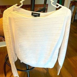 EXPRESS M White boat neck sweater